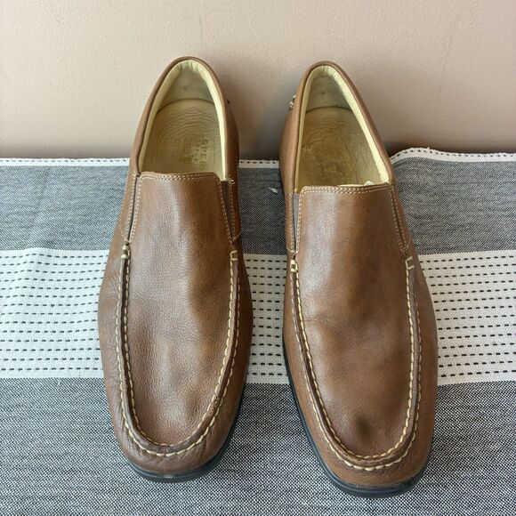 Sperry Top-Sider Mens Gold Boothbay Collection Brown Leather Loafer Size 11.5
